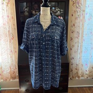 C.D.Daniels Blue Women’s Short Sleeve Shirt Plus Size 2X